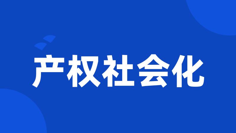 产权社会化