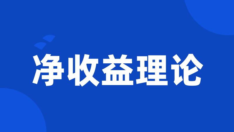 净收益理论