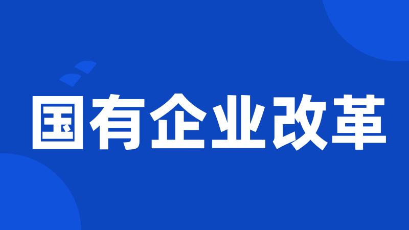国有企业改革