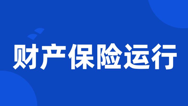 财产保险运行