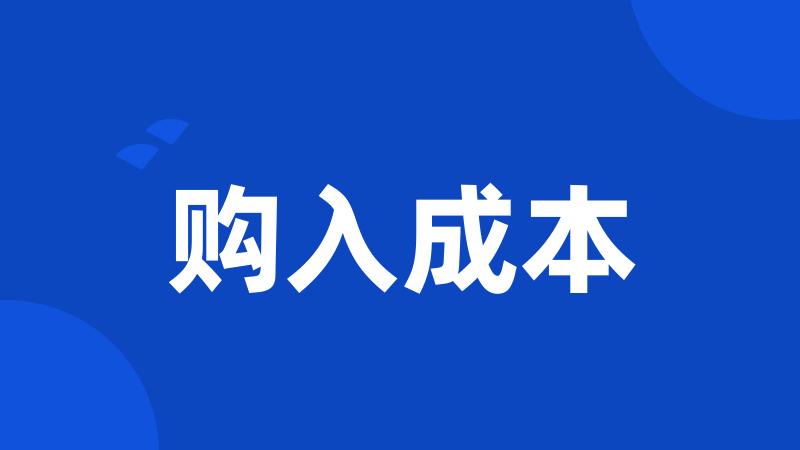 购入成本