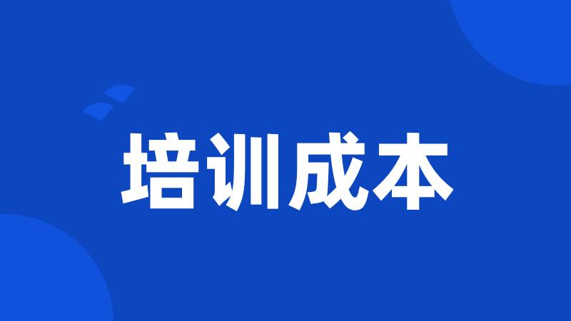 培训成本