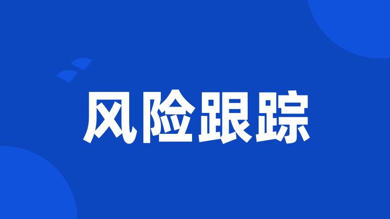 风险跟踪