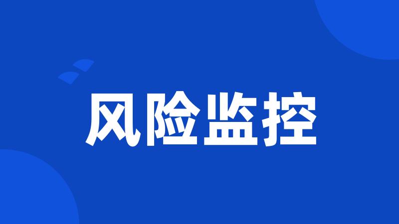 风险监控