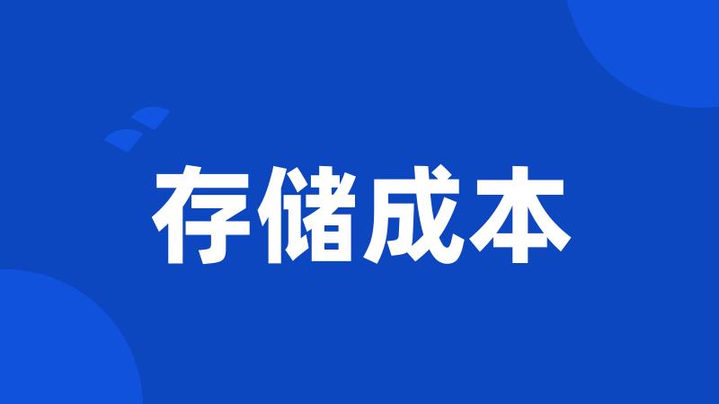 存储成本