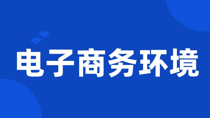 电子商务环境