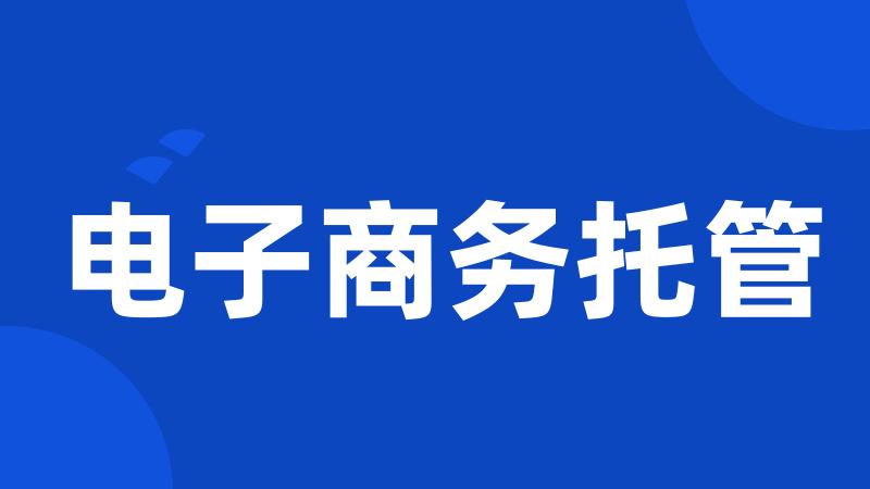 电子商务托管