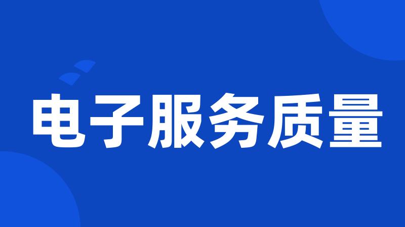 电子服务质量