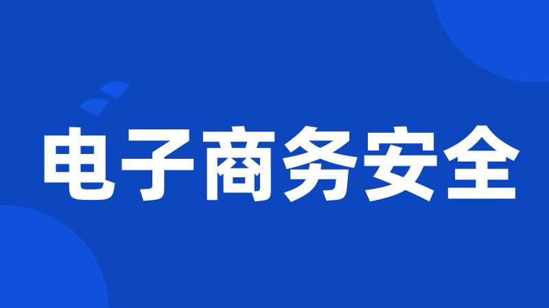 电子商务安全