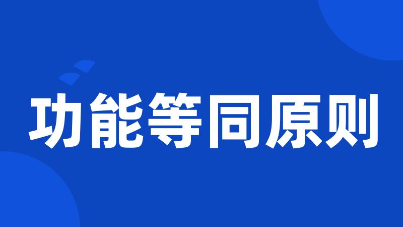 功能等同原则