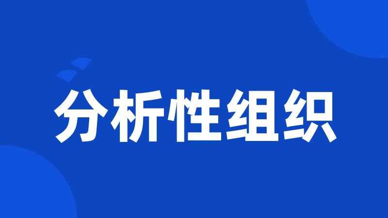 分析性组织