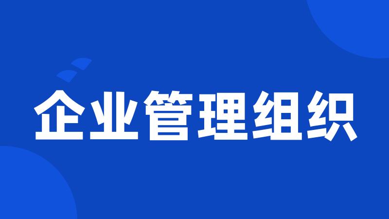 企业管理组织