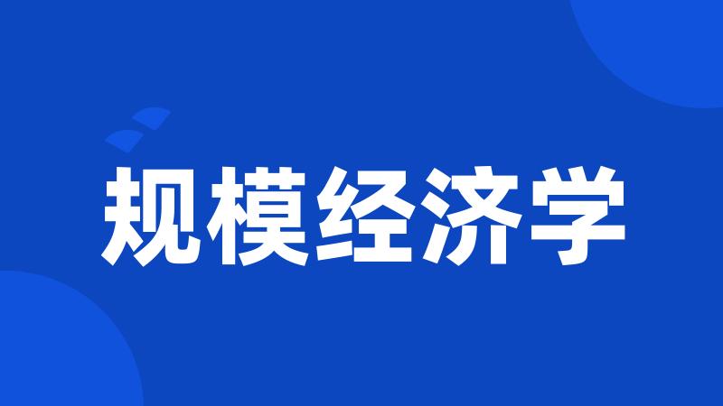 规模经济学