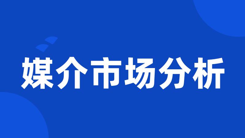 媒介市场分析