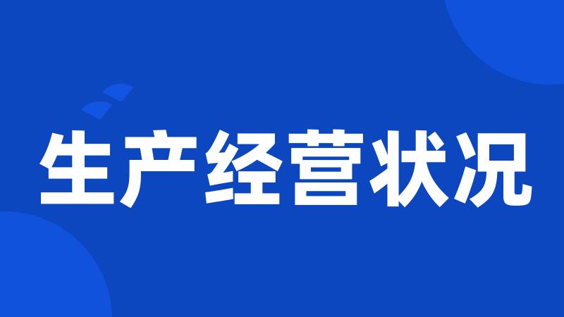 生产经营状况