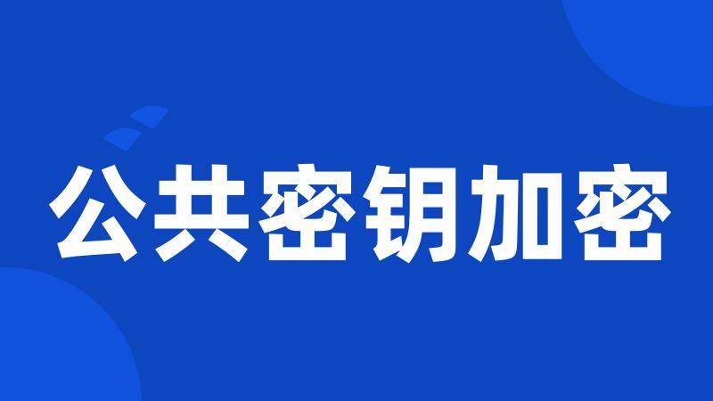 公共密钥加密