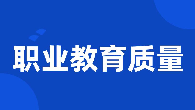 职业教育质量
