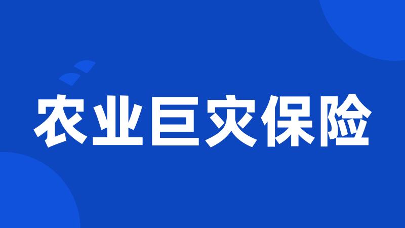 农业巨灾保险