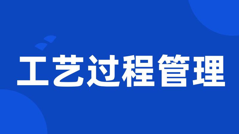 工艺过程管理