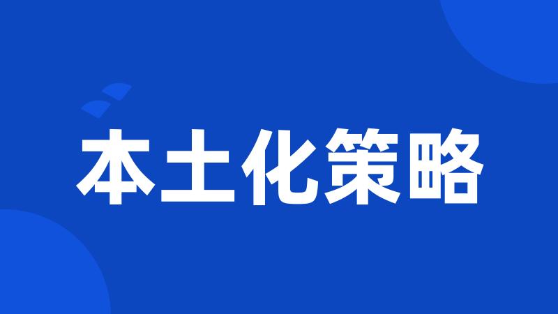 本土化策略