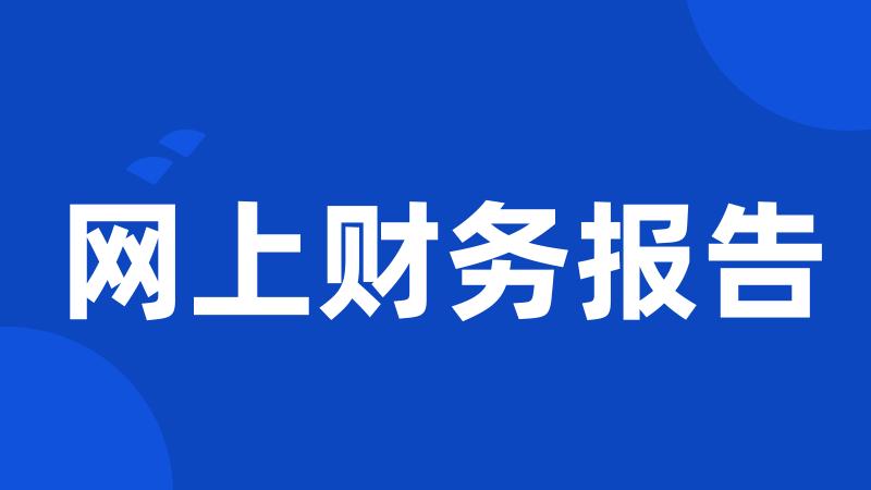网上财务报告