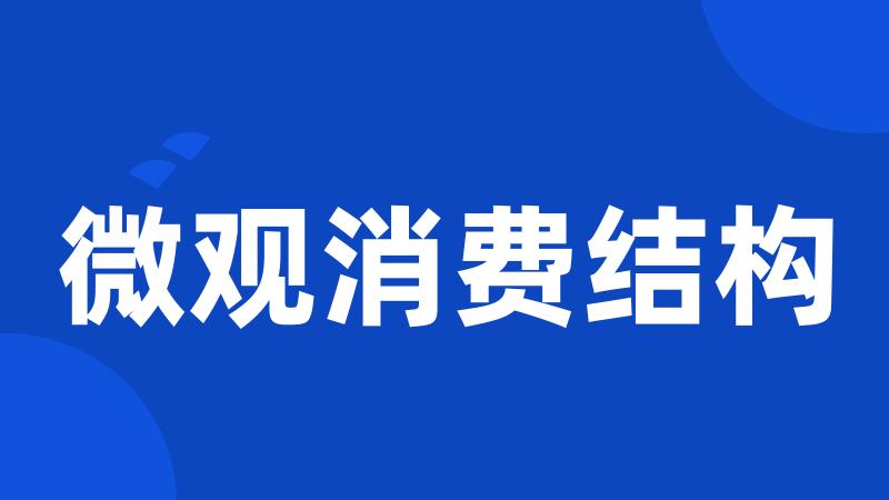 微观消费结构
