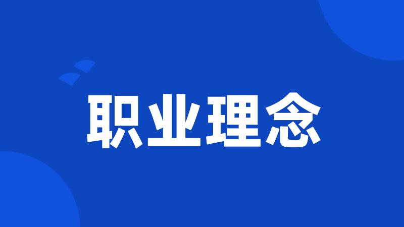 职业理念