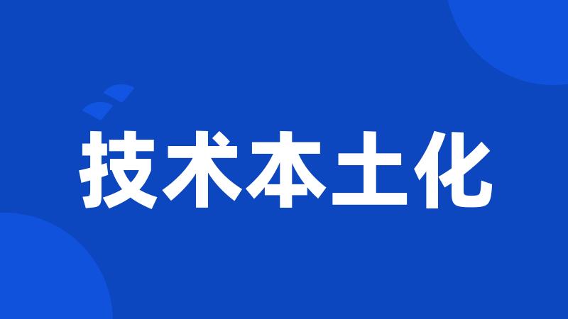 技术本土化