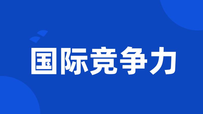 国际竞争力