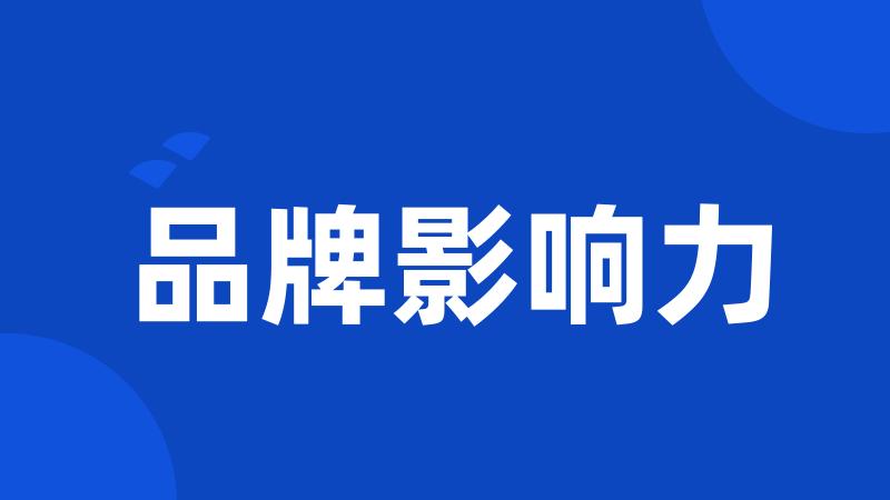 品牌影响力