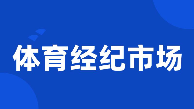体育经纪市场