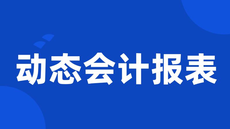 动态会计报表