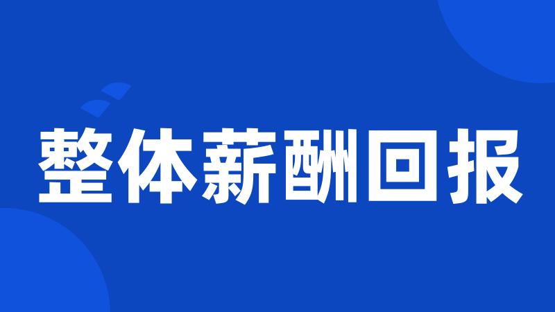 整体薪酬回报