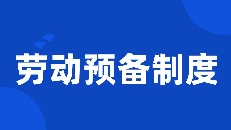 劳动预备制度