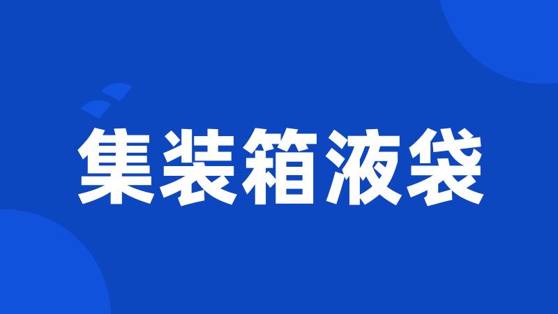 集装箱液袋