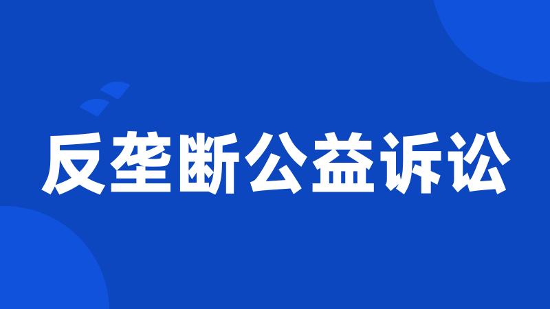 反垄断公益诉讼