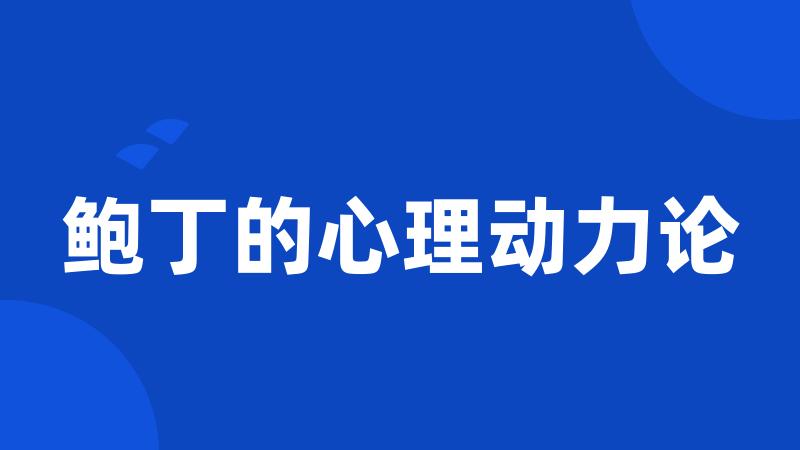 鲍丁的心理动力论