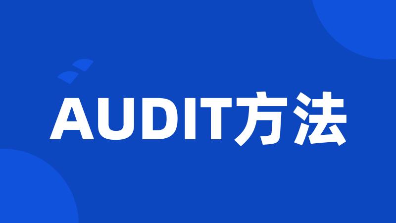 AUDIT方法