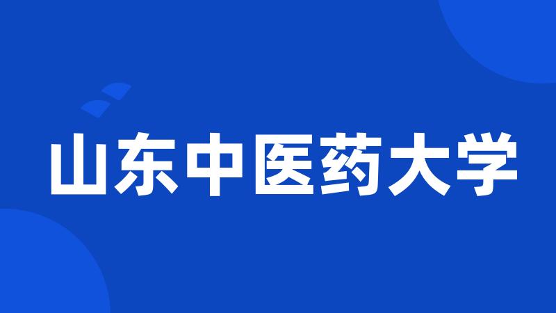 山东中医药大学