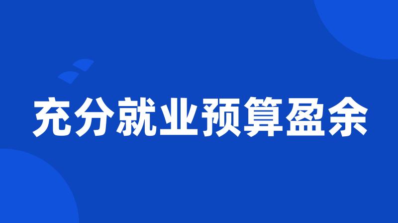 充分就业预算盈余