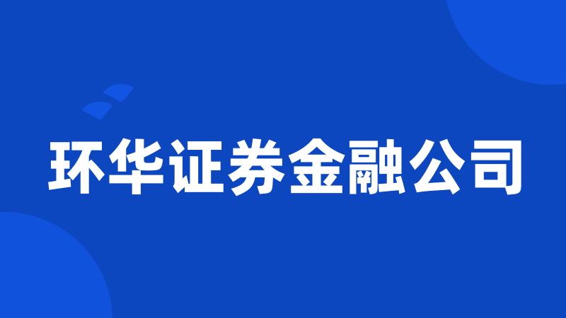 环华证券金融公司