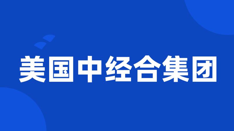 美国中经合集团