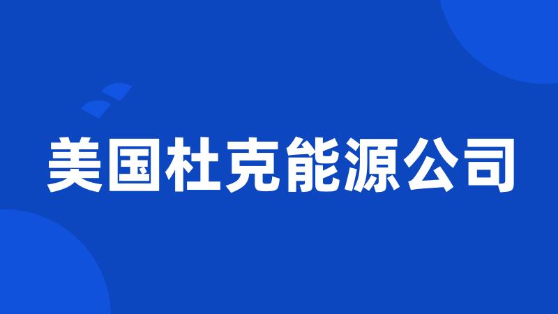 美国杜克能源公司