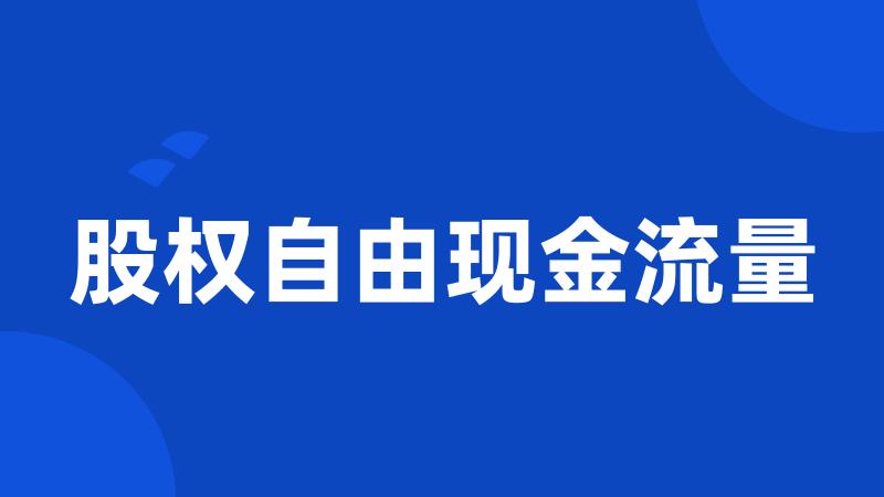 股权自由现金流量