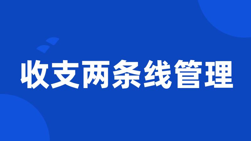 收支两条线管理