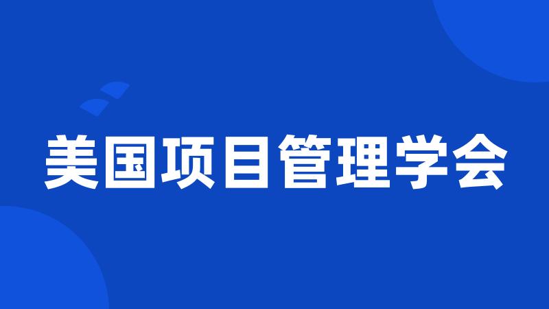 美国项目管理学会