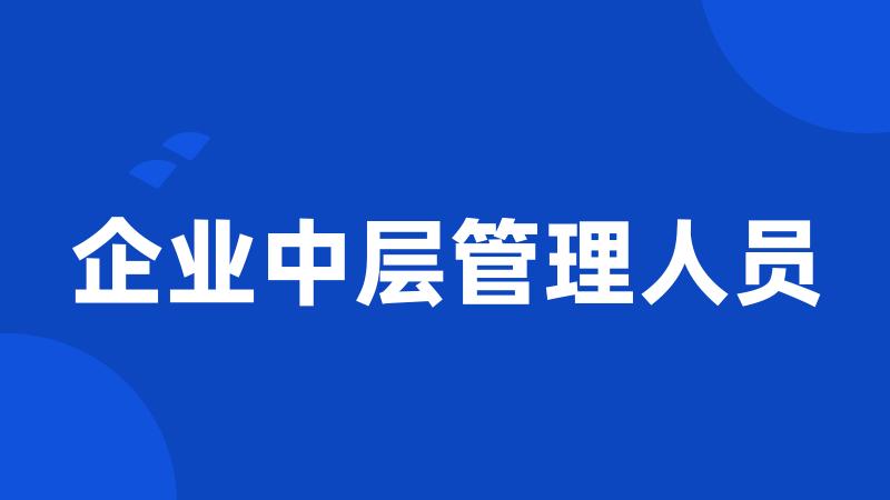 企业中层管理人员