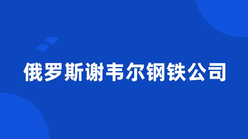 俄罗斯谢韦尔钢铁公司