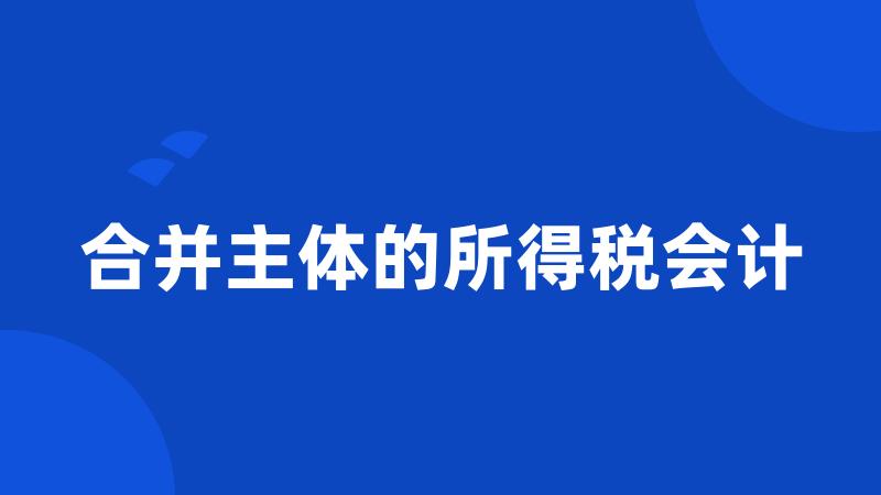 合并主体的所得税会计