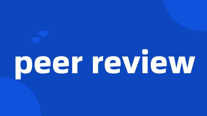 peer review